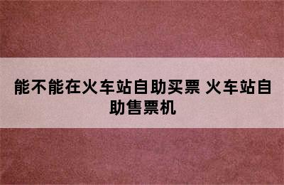 能不能在火车站自助买票 火车站自助售票机